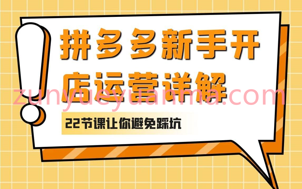 拼多多新手开店运营详解视频教程22课全 避免踩坑