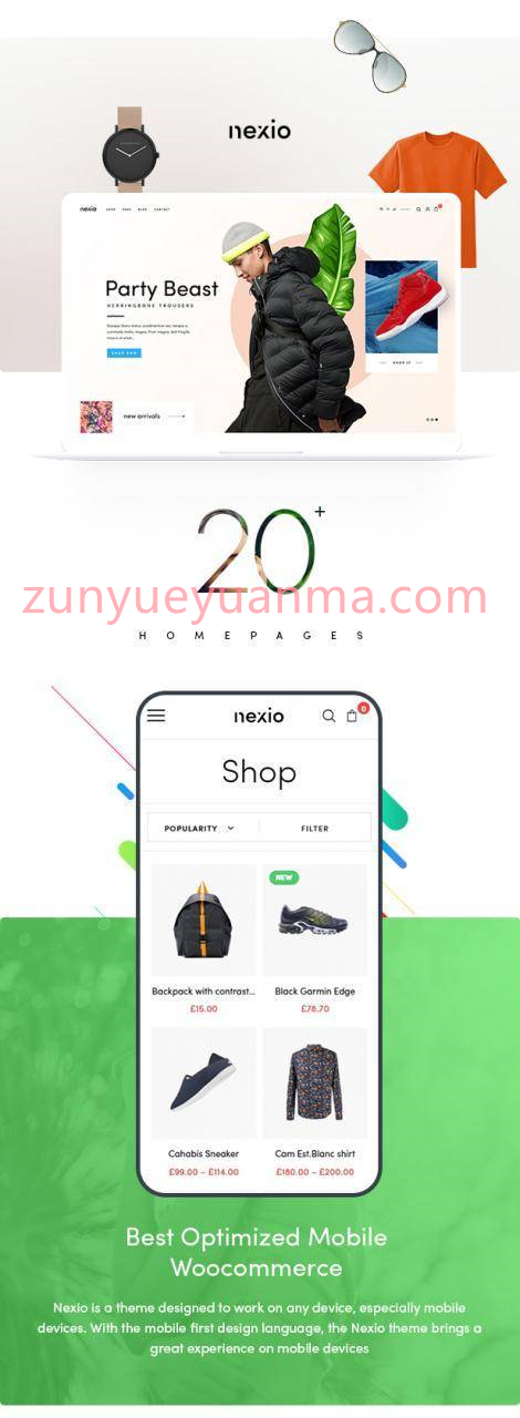 【WP主题】Nexio V1.0.7时尚服装WooCommerce商店WordPress主题