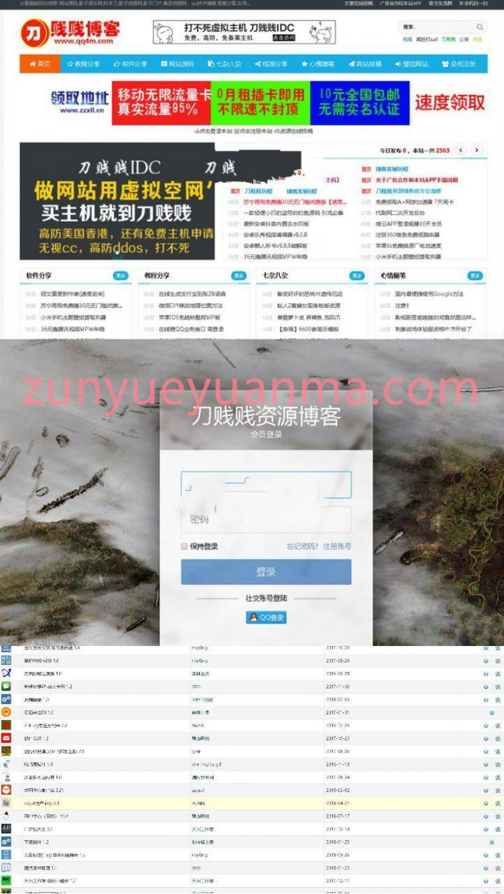 Zblog资源博客网带整站数据完整版系统源码