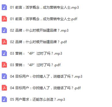 《营销入门必学概念40讲课程》学习课程