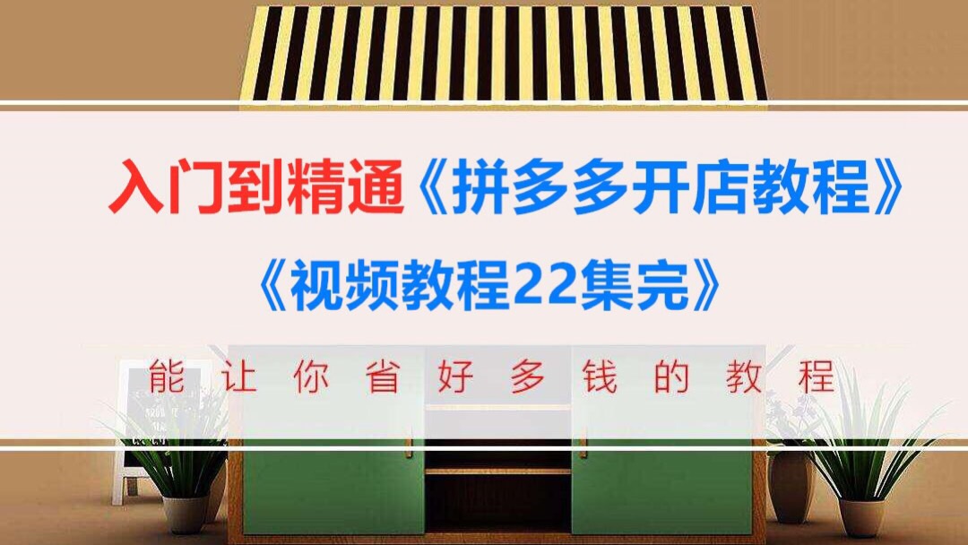 美客电商拼多多新手开店运营教程（共13课）适合小白入门