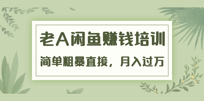 《老A闲鱼赚钱培训》简单粗暴直接，月入过万真正的闲鱼战术实课（51节课）