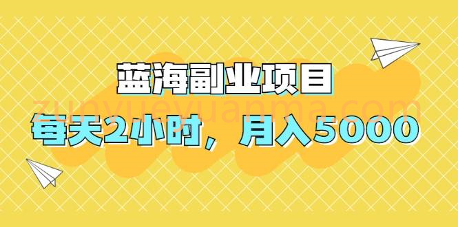 蓝海副业项目，每天2小时，月入5000，附详细操作流程