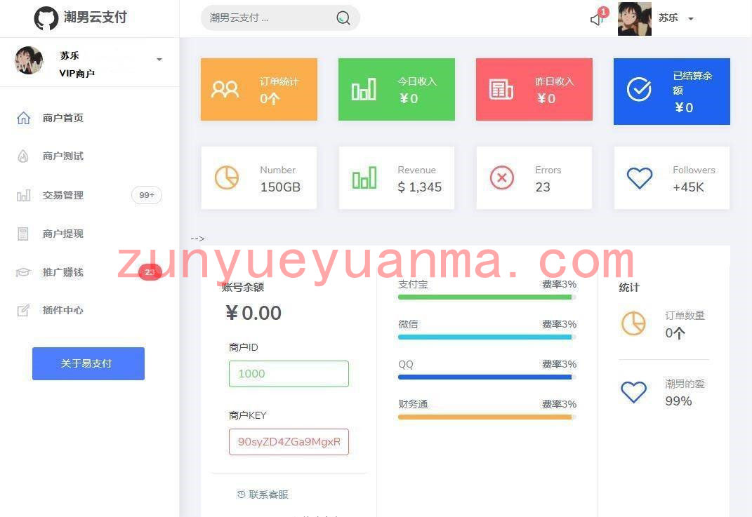 新潮云支付全解密去后门易支付商户系统网站源码