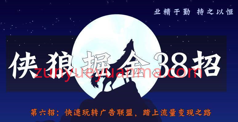 侠狼掘金38招第6招快速玩转广告联盟，踏上流量变现之路