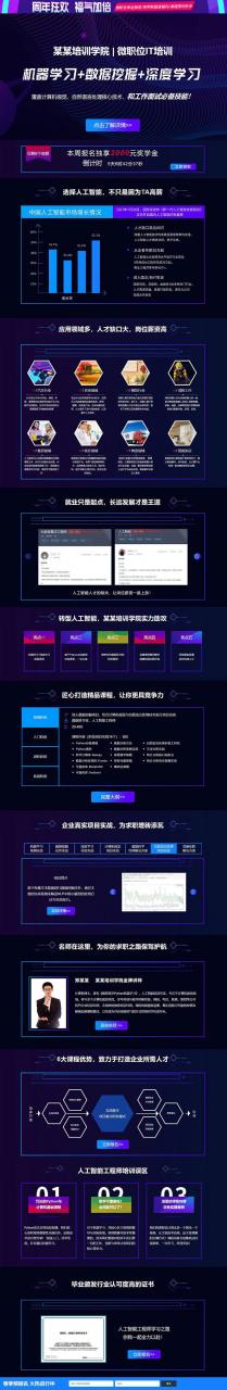 人工智能IT培训机构宣传专题落地页源码 dedecms织梦模板