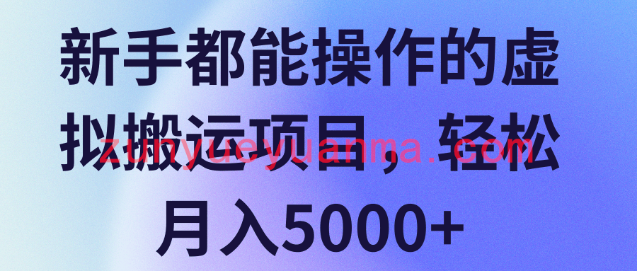 新手都能操作的虚拟搬运项目，轻松月入5000+【视频教程】