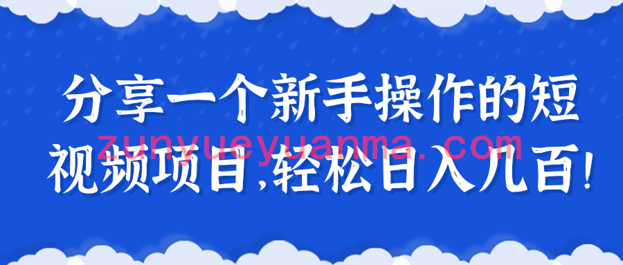 分享一个新手操作的短视频项目，轻松日入几百！【视频教程】