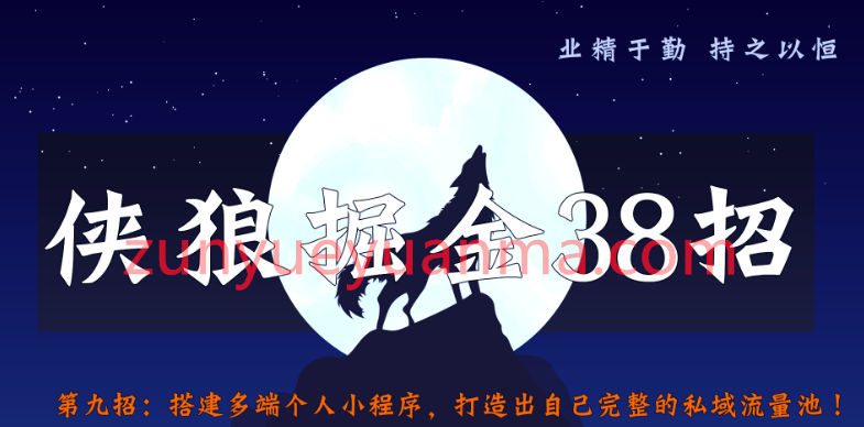 侠狼掘金38招第9招搭建多端个人小程序，打造出自己完整的私域流量池