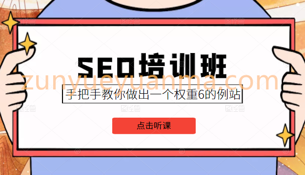 SEO培训班课程，手把手教你做出一个权重6的例站，价值8000元