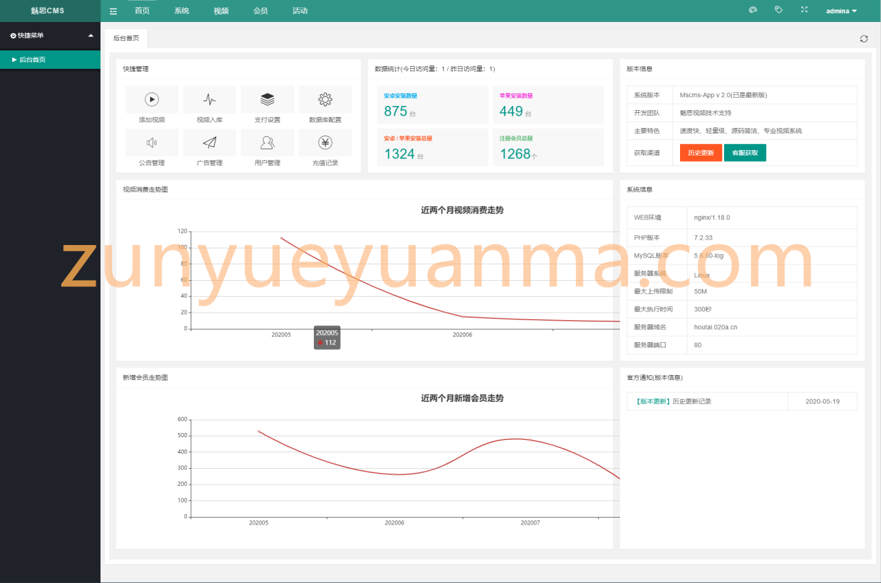 【优选源码】两个版本魅思V20全新正规视频系统