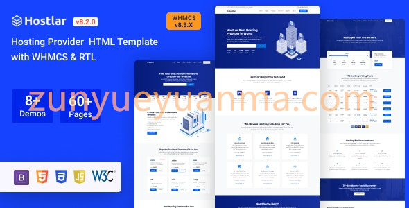 Hostlar v8.2.0 – WHMCS域名主机托管专业模板