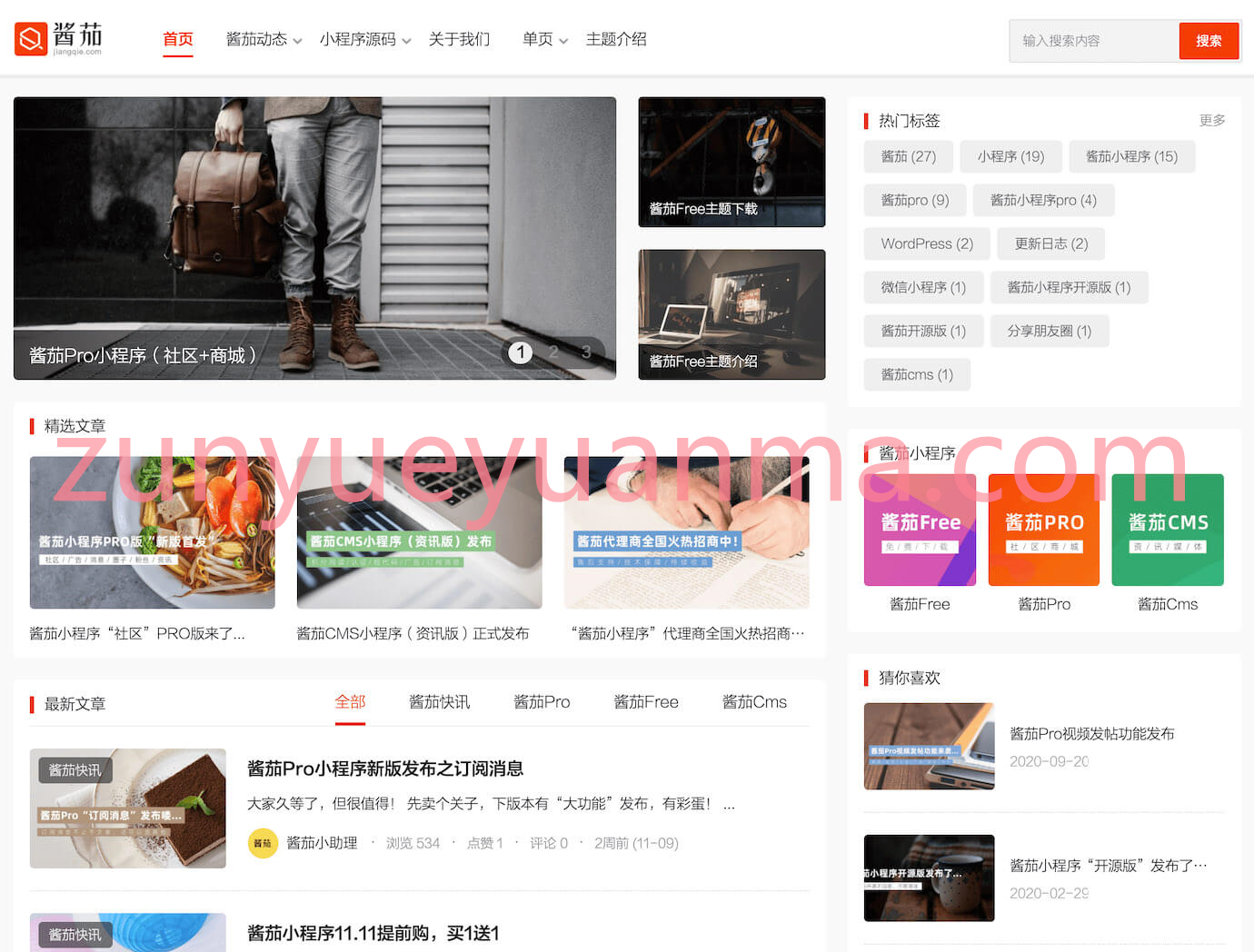 【酱茄Free v1.0.0wordpress】WordPress主题 酱茄Free v1.0.0wordpress模板 安装教程详细